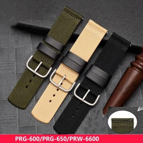 High Quality Nylon Canvas Watchbands For Casio PRG-600/650 PRG650 PRW-6600 Durable Anti-fall Watch Band Replacement Strap Wrist