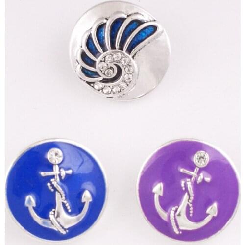 XH7491 Anchor Beach hope 18mm Metal Snap button for snap jewelry DIY