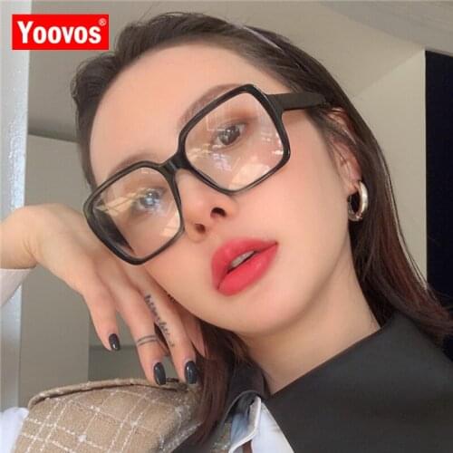 Yoovos 2021 Glasses Frame Women/Men Blue Light Vintage Eyewear Clear Lens Eyeglasses Square Optical Spectacle Gafas De Mujer