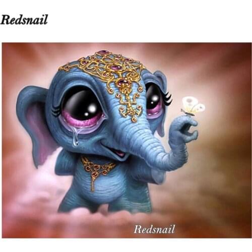 Diamond Embroidery Indian elephant 5D DIY Diamond Painting mosaic full square round cartoon pattern bead Cross Stitch EE354