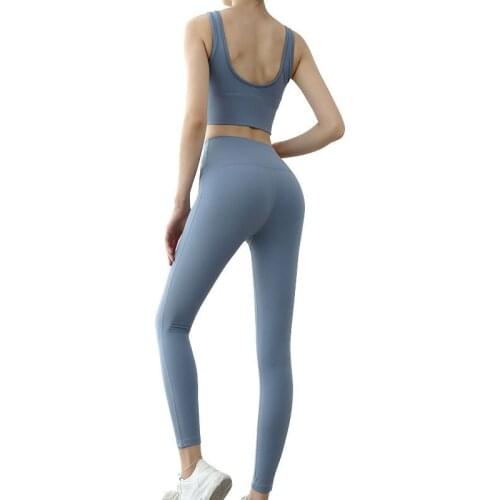 Fitness Women Yoga Set Gym 2-Piece Bras+High Waist Leggings Push Up Workout Running Suit Sportswear Athletic