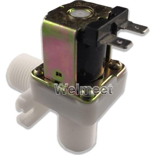 1pcs G1/2" DN15 DC12V/24V AC220V Normally Closed Right Angle Plastic Electric Control Solenoid Valve Water Valve #1