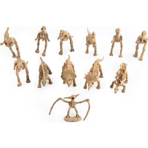 12Pcs Dinosaur Toys Fossil Skeleton Simulation Model Set Mini Action Figure Jurassic Educational Creative Toys for Boys Childr