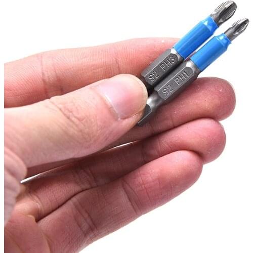 12pcs Anti Slip Electric Screwdriver Bits Hex Shank PH 50mm Single Side Drills