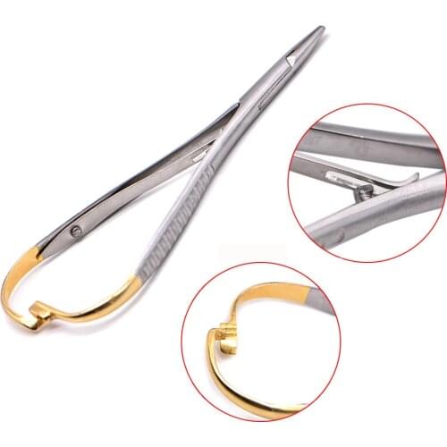 14cm Dental Needle Holder Pliers Stainless Steel Forceps Orthodontic Tweezer Dentist Surgical Instrument Equipment