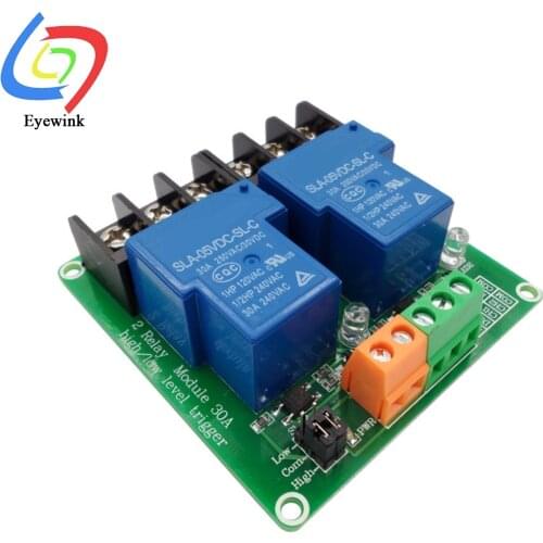 30A 2 Channel high and low level trigger relay module 5V 12V 24V smart home PLC automation control module