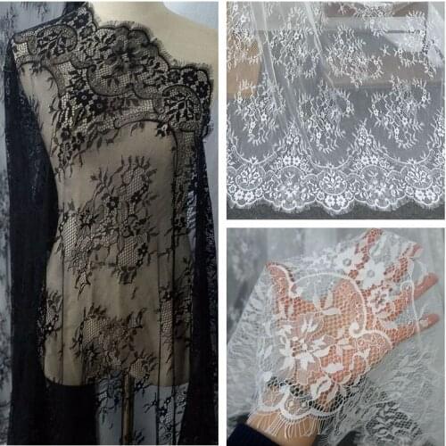 3M/Lot Soft Eyelash Lace Fabric 150CM Wide DIY Craft Wedding Dress Clothing Underwear Curtains Sleeves Accessories CR2635