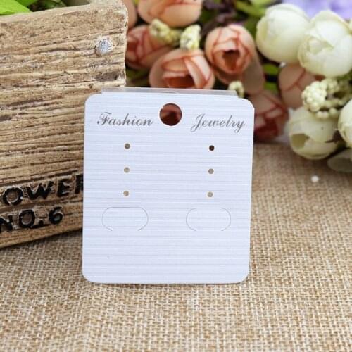 4.5x5cm 1000pcs High Quality Ear Studs Holder Hang Cards White Paper+Pvc Ear Hooks Earring Plastic Display Cards