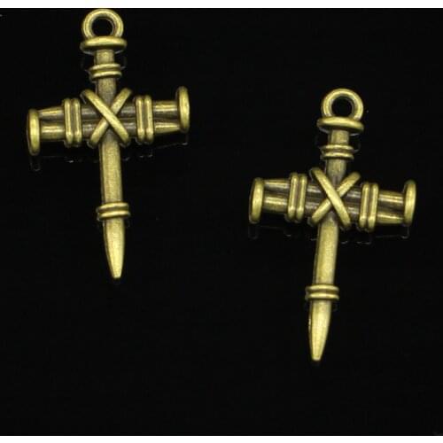 45pcs Antique Bronze Plated cross dagger Charms Pendant For DIY Necklace Bracelet Jewelry Making DIY Handmade 34*20mm