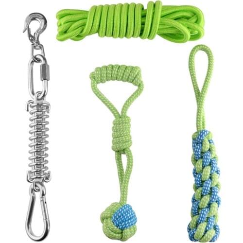 5M Dogs Spring Pole Toys Pet Outdoor Strong Hanging Exercise Rope Pet Muscle Builder For Medium Large Dogs