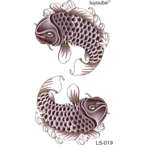 50pcs Carp Panthers waterproof temporary tattoos men beauty animal harajuku tatoo sleeves fishing kids tattoo rouge a levre