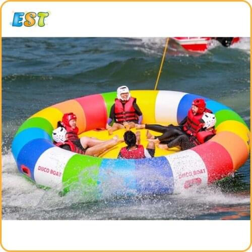 6 Persons Crazy Inflatable Disco Boat Water Toys Inflatable Water Saturn For Adult
