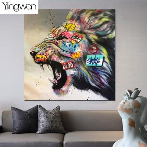 DIY Diamond Painting Cross Stitch Kits Street Graffiti Lion Art Full Square Round Drill 5D Embroidery Home Decoration Art Gift