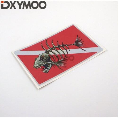 Car Styling Vinyl Tape Scuba Dive Skull Fishing Diving Funny Auto Window Body Sticker 3M