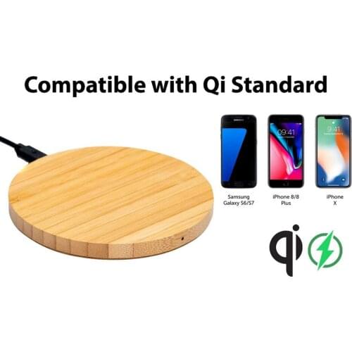 Wooden Structure Wireless Charger Con Certificado Qi De 10 W For iPhone For Samsung