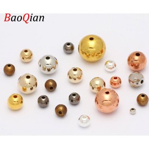 50/100/200pcs/lot Mixed Color Round CBB Plastic Spacer Beads For DIY Necklace Bracelet Jewelry Making Handmade Beadwork 3-12mm