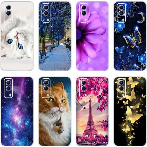 For Vivo Y53s Case V2111A Soft Slim Fundas Beautiful Flowers Butterfly Phone Cases For Vivo Y53s Y 53 s Shockproof Cover Bumper