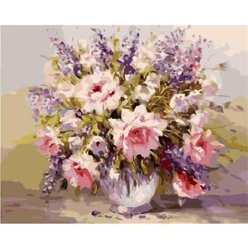 Home Decoration Wall Painting Factory Wholesale Accept Booking Pink Roses Painting By Numbers