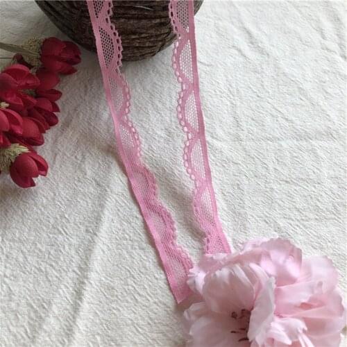 Sweet width 1.5cm S1248 stretchy elastic pink lace ribbon diy handmade crafts lace tape sewing fabric