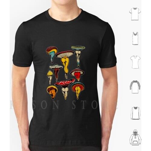 Sexy Mushrooms Tattoo Flash T Shirt Print For Men Cotton New Cool Tee Tatto Flash Mushrooms Cute Sexy Vegan Botanical Cute