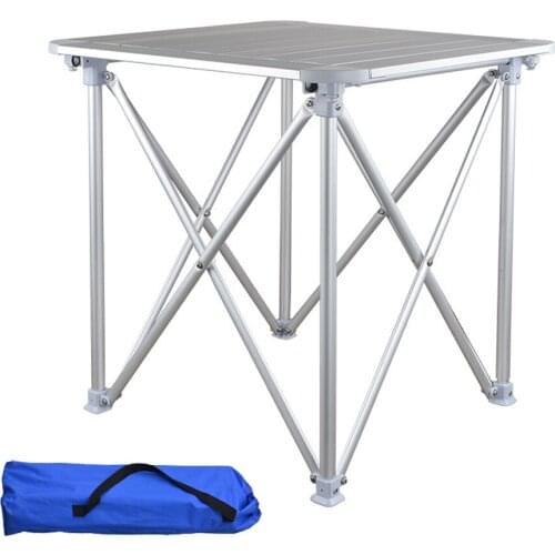 HooRu Camping Aluminum Table Fishing Beach Outdoor Folding Table Portable Lightweight Backpacking Desk with Carry Bag for Picnic