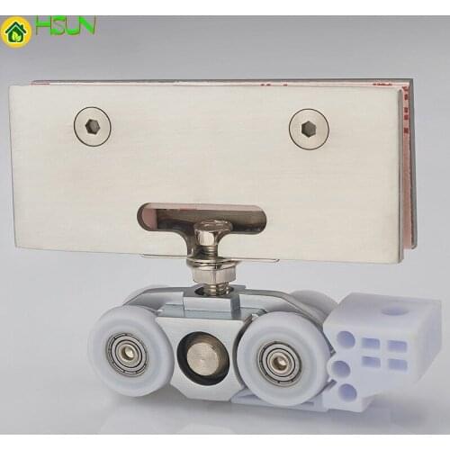 Clean pulley shower room bathroom Glass door hanger Moving door 4 wheel pulley