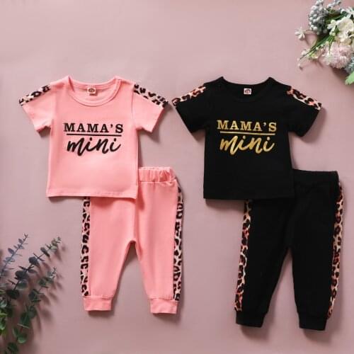 Baby Girl Clothes Set Toddler Girl Infant Kids Clothing Set Fashion Summer Baby Clohes for Girls Mamas Mini Leopard Print