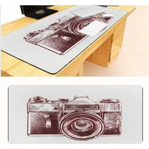 Mairuige Locking Edge 30x80cm 40x90cm Old Camera Mouse Pad Gaming Large Cartoon Anime Rubber Mausepad Keyboard Table Mat As