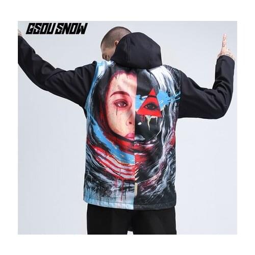 GSOU SNOW Women Men Ski Sweatshirt Snowboard Clothing Couple Skiing Jacket Windproof Breathable Outdoor Sport Wear Unisex Wear