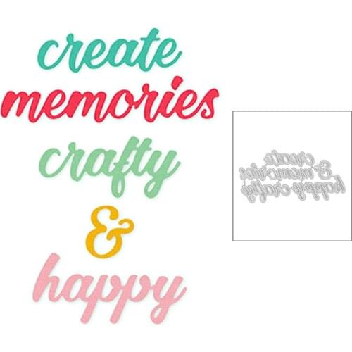 2020 New Word Create Memories Happy and Crafty Metal Cutting Dies For DIY Scrapbooking Greeting Card Paper Album Making no stamp