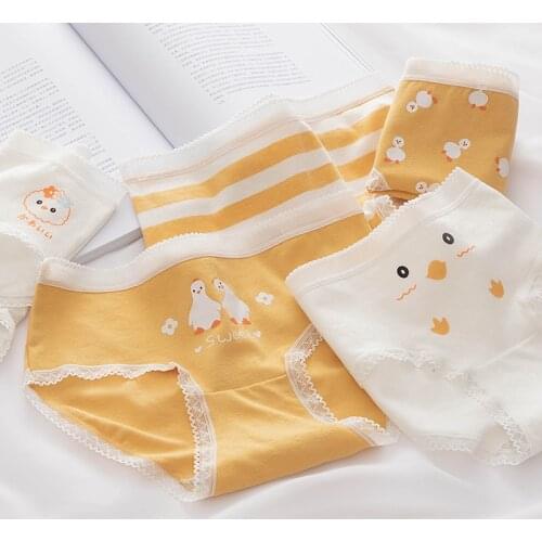 New 5Pcs/Lot Womens Cotton Panties Underwear Briefs Girls Sexy Lingerie Printed Underpants Female Cute Ladies Panties For Women