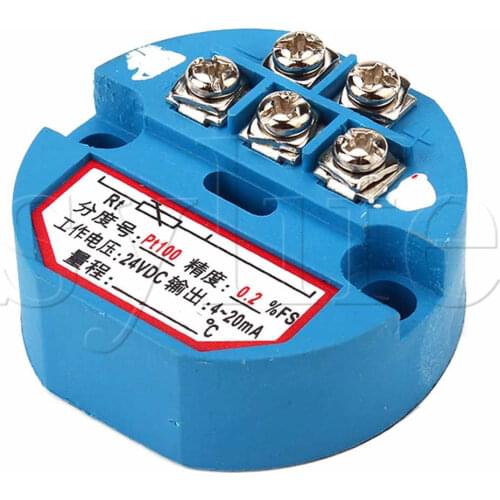 PT100 Temperature Sensor Transmitter 4-20mA Output Plastic Blue 0 to 600