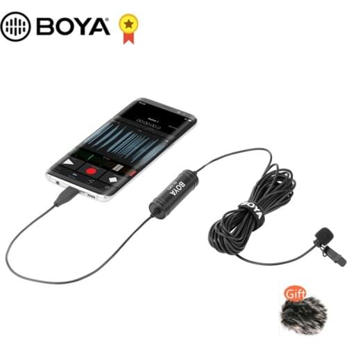 BOYA BY-DM2 Lavalier Microphone for SAMSUNG HUAWEI P20 Pro Mate10 9 XIAOMI 8 MEIZU LG OPPO VIVO Google USB Type-C Smartphone Mic