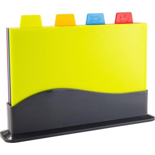 Plastic Cutting Board Food Classification Chopping Boards with Stand Set Outdoor Fruit Chopping Board