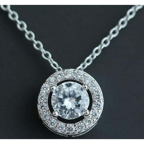 Fashion Crystal Rhinestones Pendant Women Necklace Engagement Wedding Jewelry Accessories Girl Gift