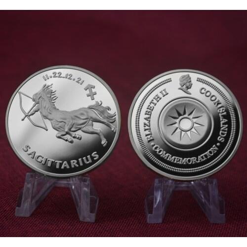 Silver Plated Sagittarius signs of the zodiac medal coin Holiday & Business gifts