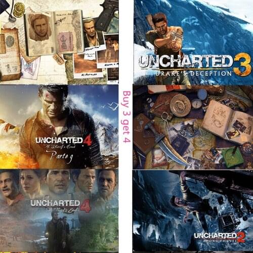 Uncharted 2 Poster Clear Image Wall Stickers Home Decoration High Quality Prints White Coated Paper home art Brand