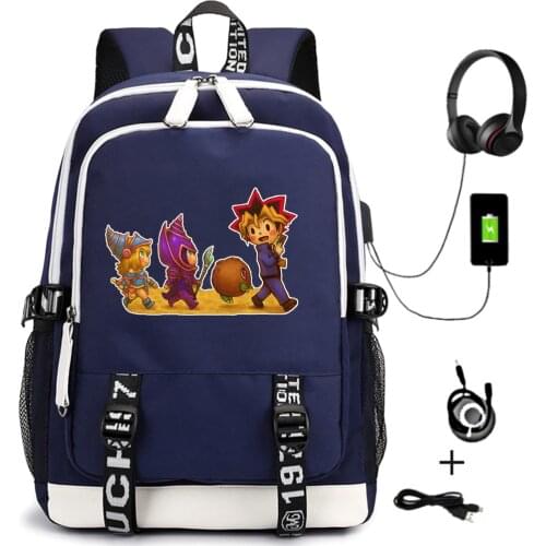 Casual Design Backpack Anime Duel Monsters School Unisex Bags for Teenagers Zip Cartoon USB Travel Laptop Shoulders Bags Bookbag