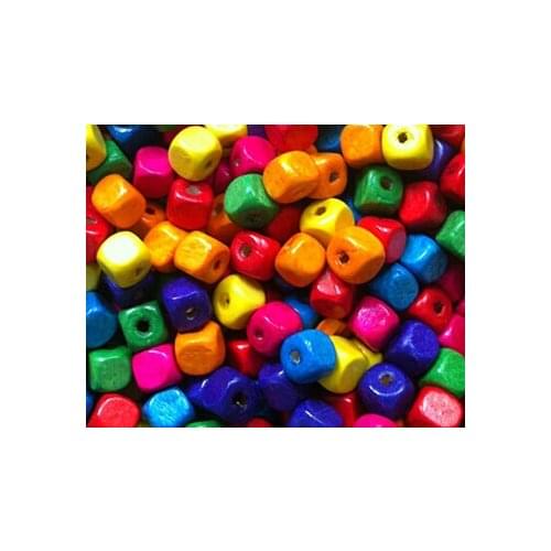 8mmMix Colored Wood Beads Cube Wooden Bead lot flatback other jewelry spacers made in china watch aliexpress