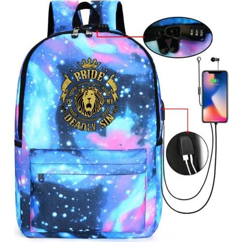 The Seven Deadly Sins Backpack USB Charge Bag Students Daily Travel Shoulder Backpack Beautiful Back to School Mochila