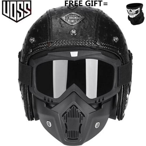 Black Adult Leather Helmets For Motorcycle Retro Half Cruise Helmet Prince Motorcycle German Helmet Vintage Motorcycle Moto