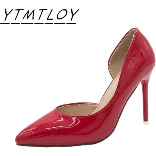 New Pumps Brand Women High Heel Shoes Red Bottom Black/nude Patent Real Leather Red Wedding Shoes
