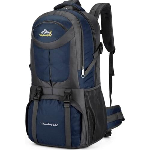 60L Climbing Waterproof Backpack Men Hiking Sports Bags Mountain Backpacks Unisex Outdoor Camping Travel Bag With Shoes Packet
