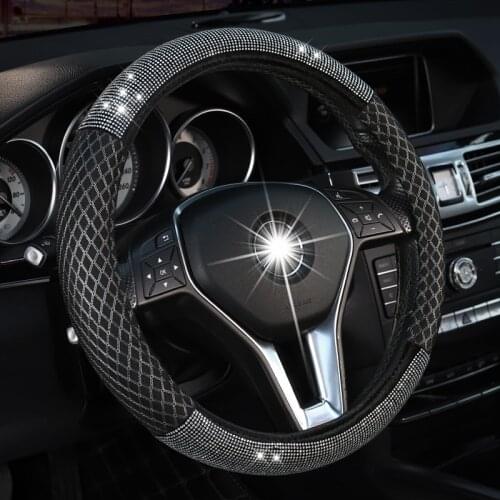 Four Seasons Universal ice Silk Steering Wheel Cover Bling Bling Crystal car accessories Best Steering wheel covers for you
