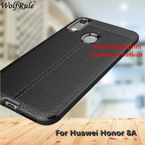 Wolfrule Case Huawei Honor 8A Pro Case JAT-L41 6.09" Fashion Lichee Style Silicone Rugged Hybrid Cover For Huawei Honor 8A Pro
