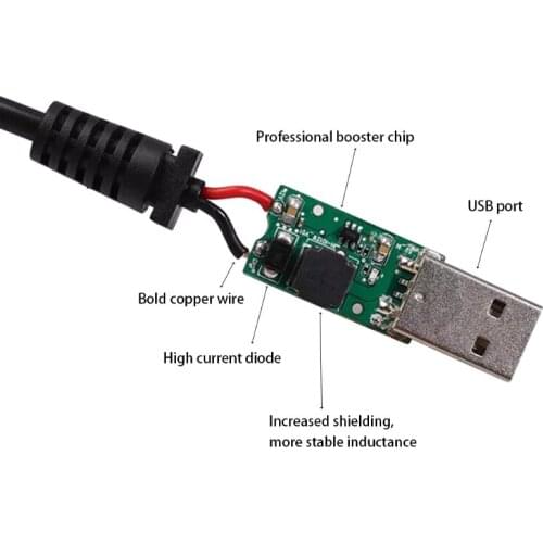 X37A USB A Male to 12V Car Ciga Lighter Socket Female Step Up Cable Inverter Converter Compatible Driving Recorder GPS E-Dog