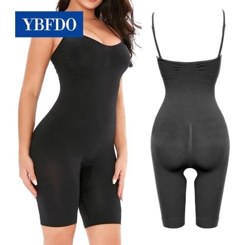 YBFDO Woman seamless shapewear Bodysuit Slimming Waist Trainer Butt Lifter Chest Enhancing Full Slip Strappy-Backed hip jumpsuit