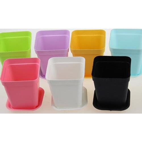 10 Pcs/Set Plastic Flowerpot Garden Decor Small Square Basin Succulent Botany Net Basin Grow Seedlings Home Office Decor Box