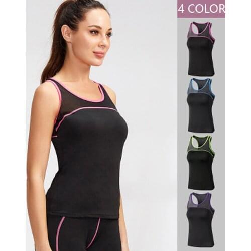 Women Yoga Sport Vest Mesh Stitching Yoga Vest Fitness Sports Crop Top Breathable Tights Stretch Top Quickly Dry Sleeveless Vest