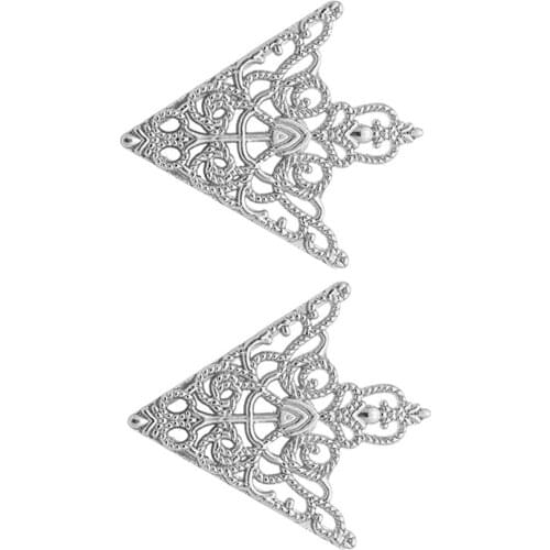 1 Pair Vintage Hollow Metal Shirt Suit Collar Neck Tip Brooch Pin Wedding